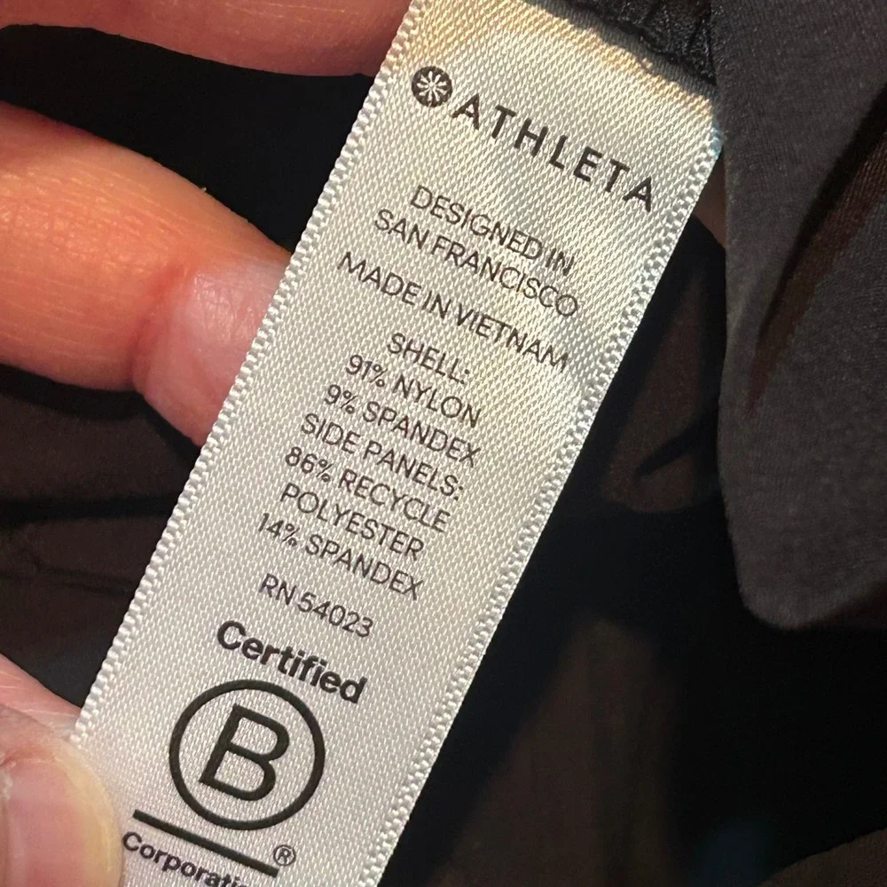 Athleta Black Wide Leg Side Stripe Track Pants Zipper Detail Womens 10 - Picture 5 of 5